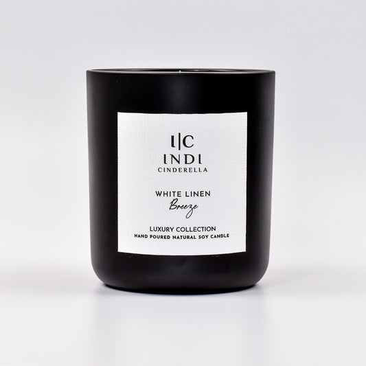 White Linen Breeze Candle - Black