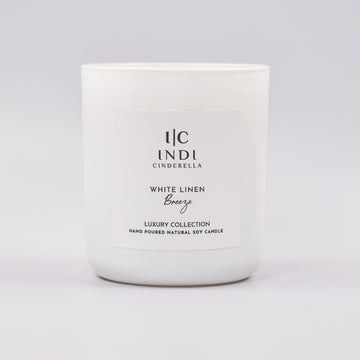White Linen Breeze Candle - White