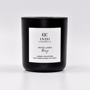 White Linen Breeze Candle - Black