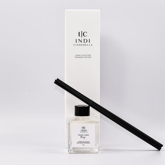 White Linen Breeze Reed Diffuser - Black