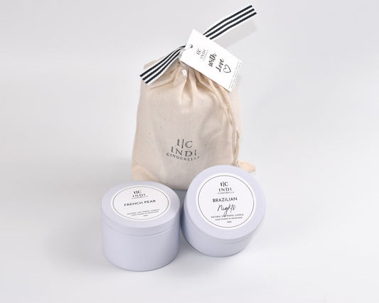 Noir Edition - French Pear & Brazilian Nights Travel Candle Pouch Gift Set