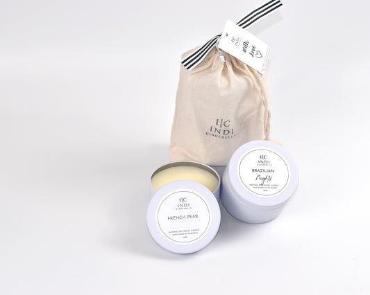 Noir Edition - French Pear & Brazilian Nights Travel Candle Pouch Gift Set