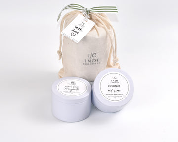 Citrus Twist - Coconut & Lime and Zesty Lime Margarita Travel Candle Pouch Gift Set