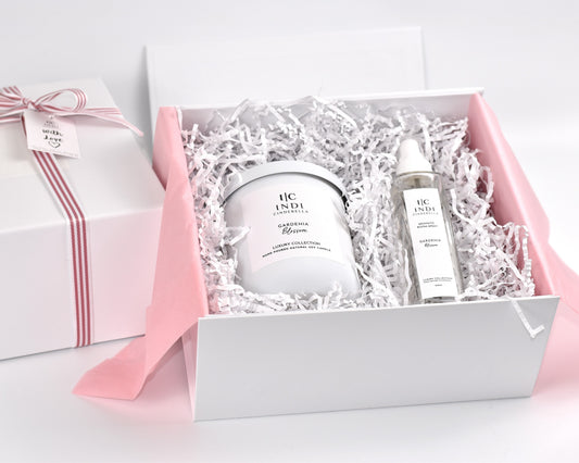 Pink Bouquet - Gardenia Blossom 400g Candle and Room Spray Gift Set