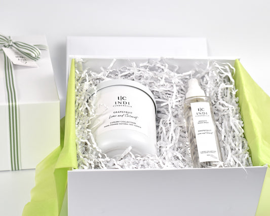Citrus Twist - Grapefruit, Lime and Coconut 400g Candle and Room Spray Gift Set