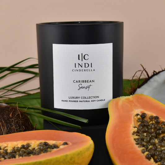 Caribbean Sunset Candle - Black