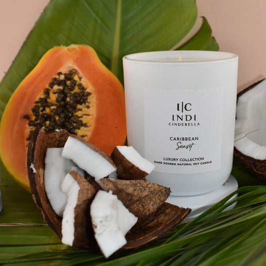 Caribbean Sunset Candle - White